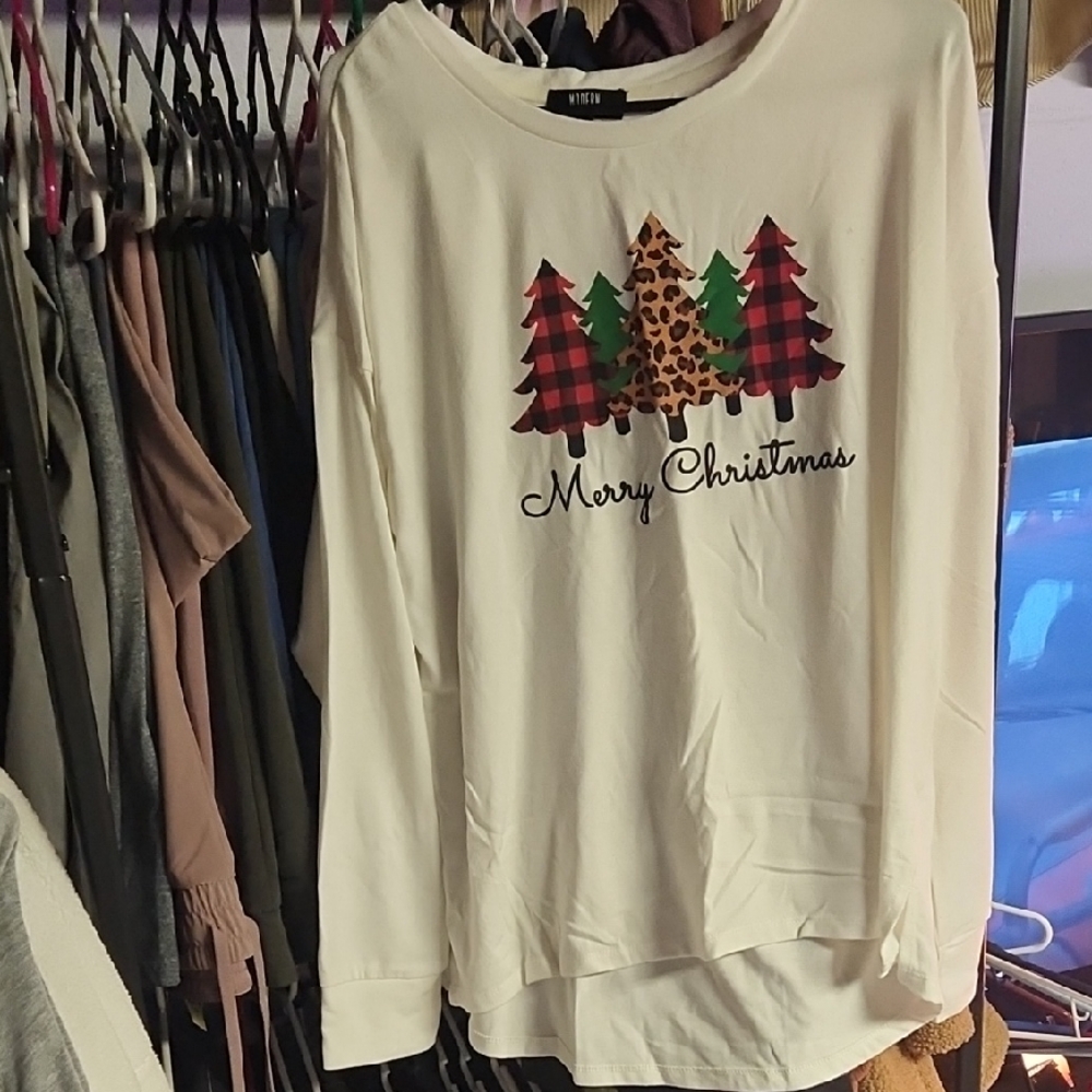 White Merry Christmas Long Sleeve Shirt